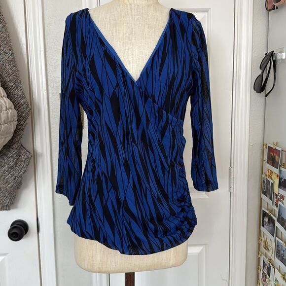 Y2k faux wrap mesh blouse - Picture 1 of 9